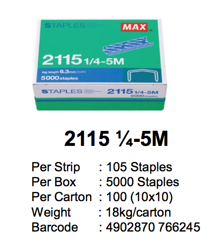 MAX Staples Refill 2115 1/4-5M B8